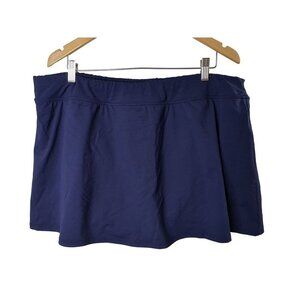 Lands End Swim Skirt Womens 22W Blue Attached Briefs New No Tags Beach Pool